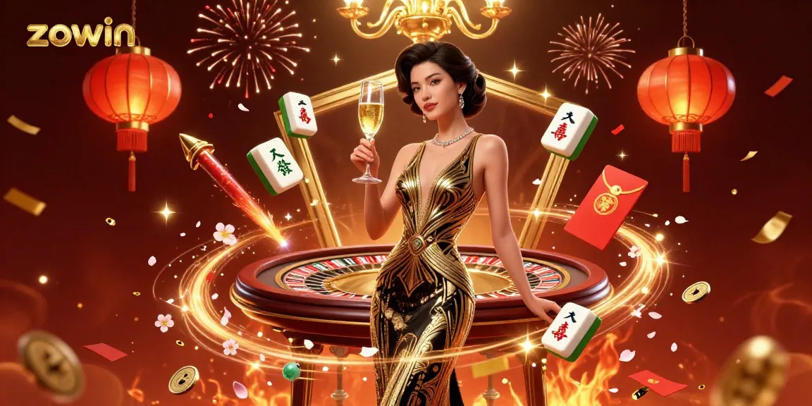 Experience thrilling games and celebrations at zowin with luxurious casino ambiance and vibrant decorations.