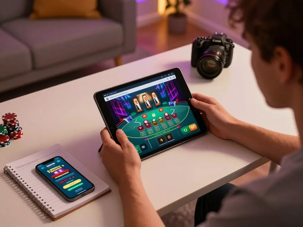 Play responsibly with CasinoAtlas while engaging in an online blackjack game setup.