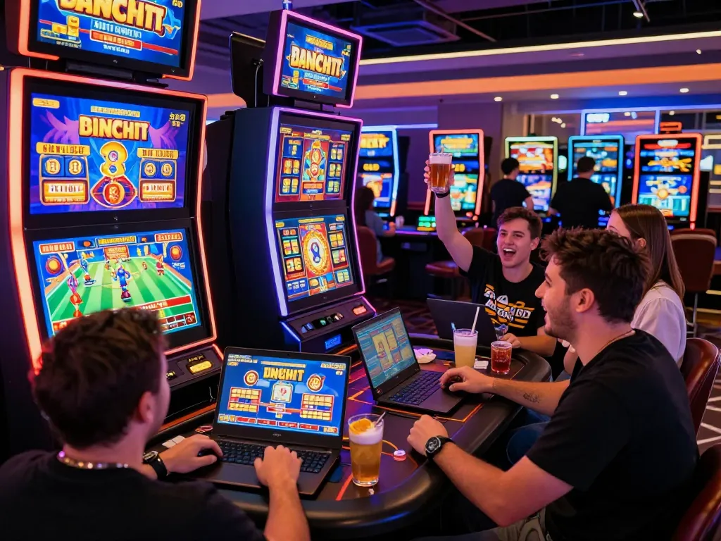 Exciting scene of players enjoying games at Onbet Casino in a vibrant online setting with engaging graphics.