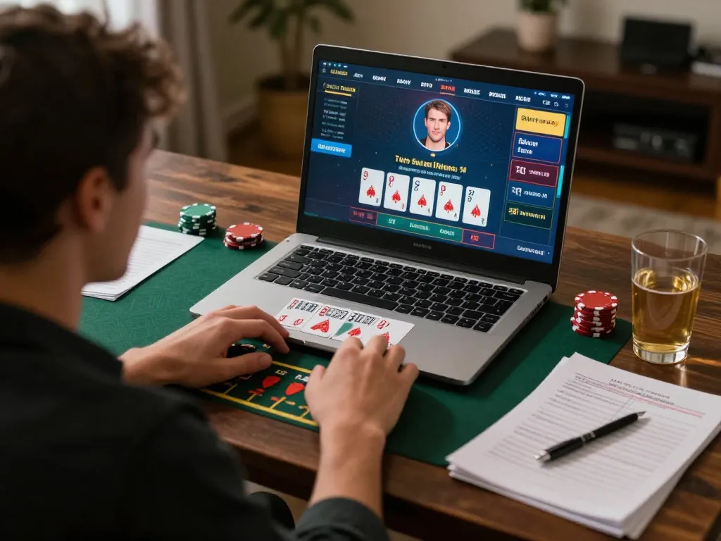 Engage with gameradar while playing live dealer blackjack from home, showcasing strategic gameplay