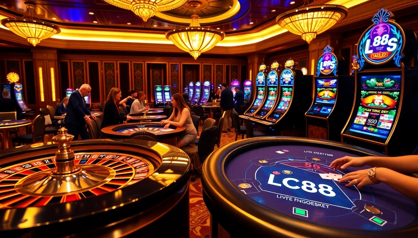 Experience high-stakes action at LC88 casino with vibrant tables and exciting slot machines.