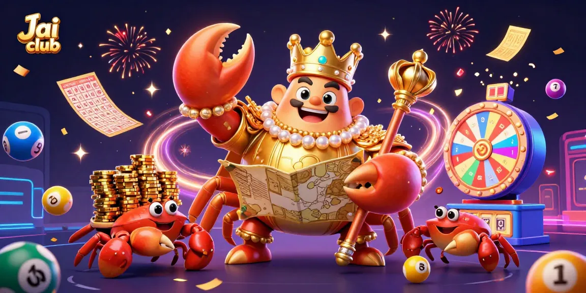 Win big at Jai club with colorful lottery elements and an enchanting crab emperor!