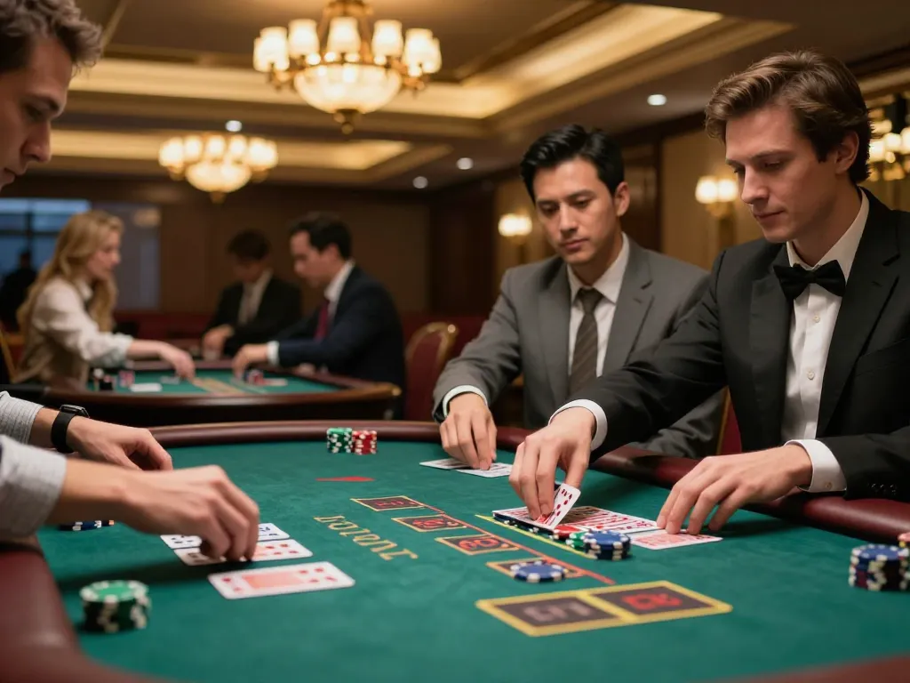 Experience the thrilling blackjack game strategy at TT88 casino with focused players and vibrant atmosphere