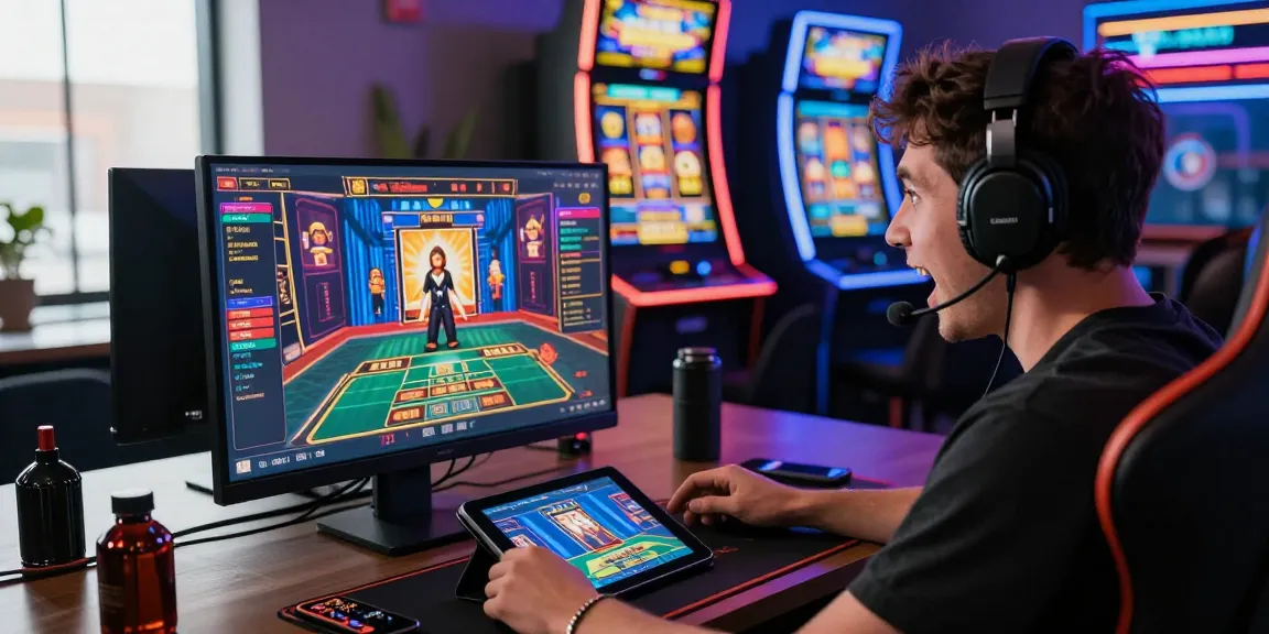 Player immersed in mahajitu online gaming with vibrant graphics and accessories.