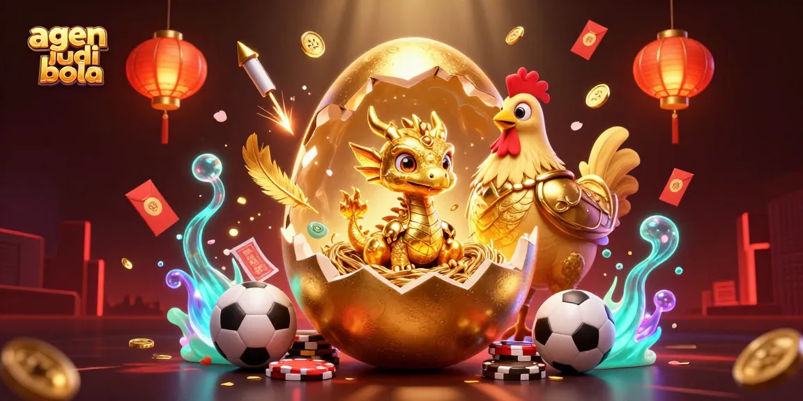 Experience winning strategies with agen judi bola in a festive, vibrant 3D casino scene featuring gold elements.