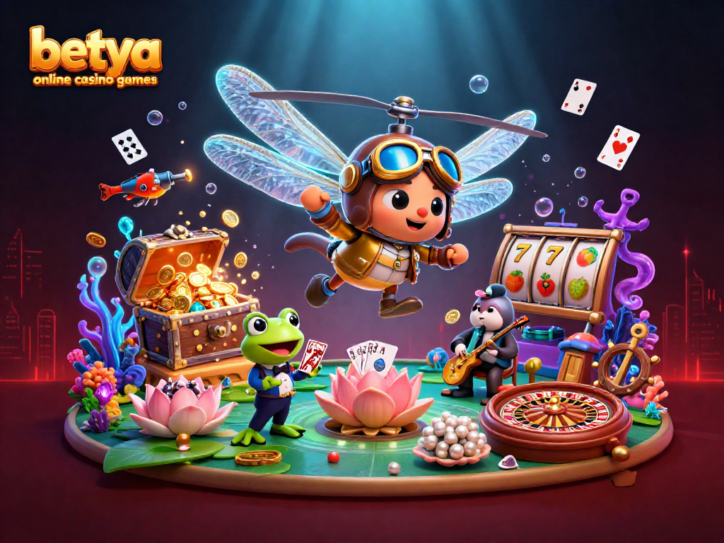 Engage with vibrant betya online casino games in a lively underwater scene featuring unique characters.