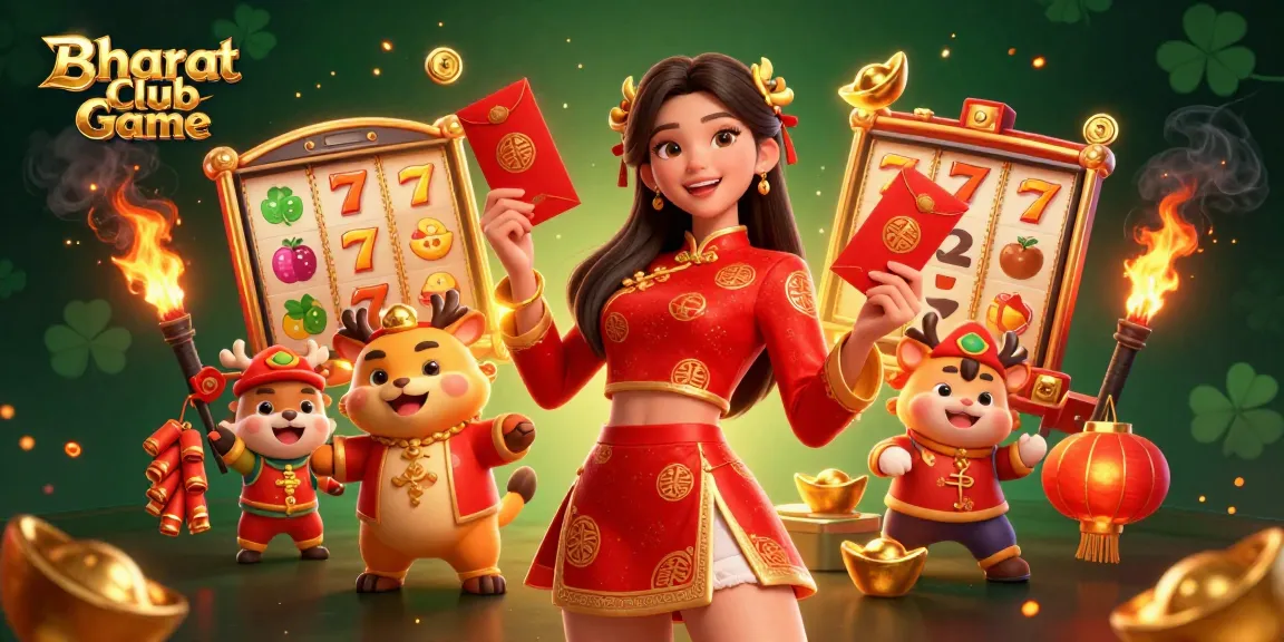 Play exciting Bharat Club Game with immersive slot games featuring vibrant red lunar outfit