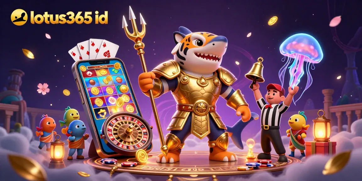 Experience dynamic betting with the lotus365 id in this vibrant casino-themed 3D illustration showcasing excitement and fun.