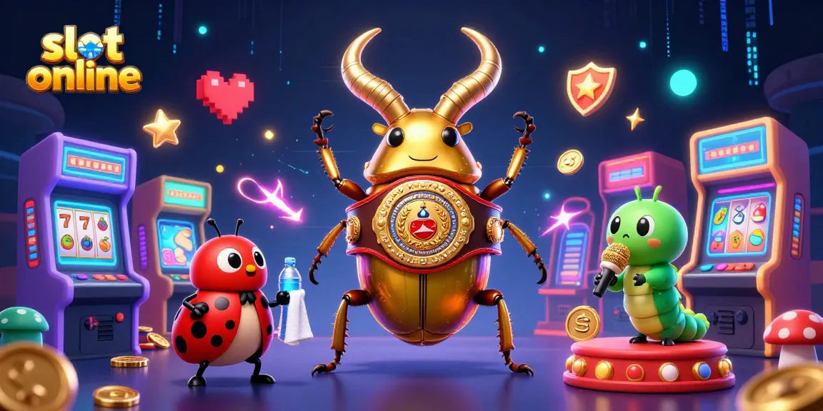 Experience thrilling slot online gaming with a vibrant 3D illustration showcasing action-packed characters.
