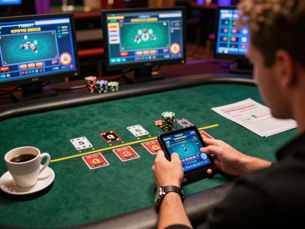 Player engaging in strategic blackjack gameplay at hytw3339 com, showcasing a cozy online gaming atmosphere