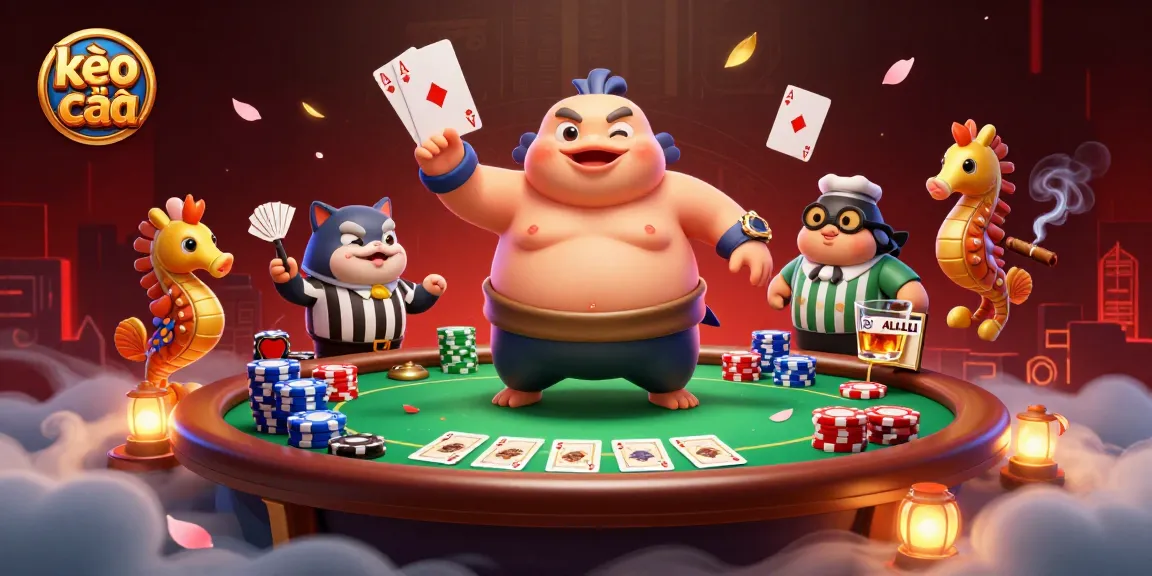 Engage with kèo nhà cái in a vibrant underwater casino scene featuring dynamic characters, poker elements, and a lively atmosphere.