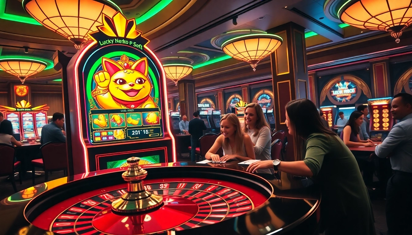 Experience the excitement of Lucky Neko PG Soft ฟรีสปิน with vibrant slot action and festive casino atmosphere.