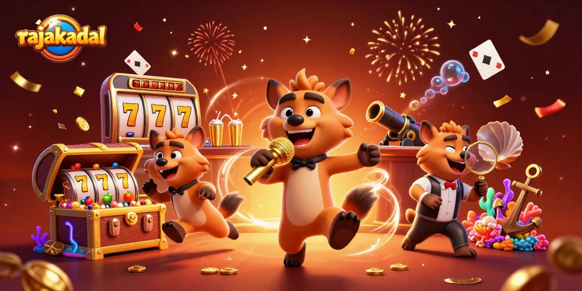 Permainan slot di rajakadal dengan karakter lucu dan elemen kasino yang menarik.