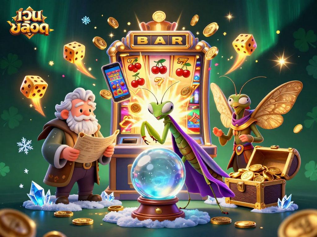 Engage with เว็บสล็อต showcasing dynamic 3D scenes of thrilling jackpots and mystical characters.