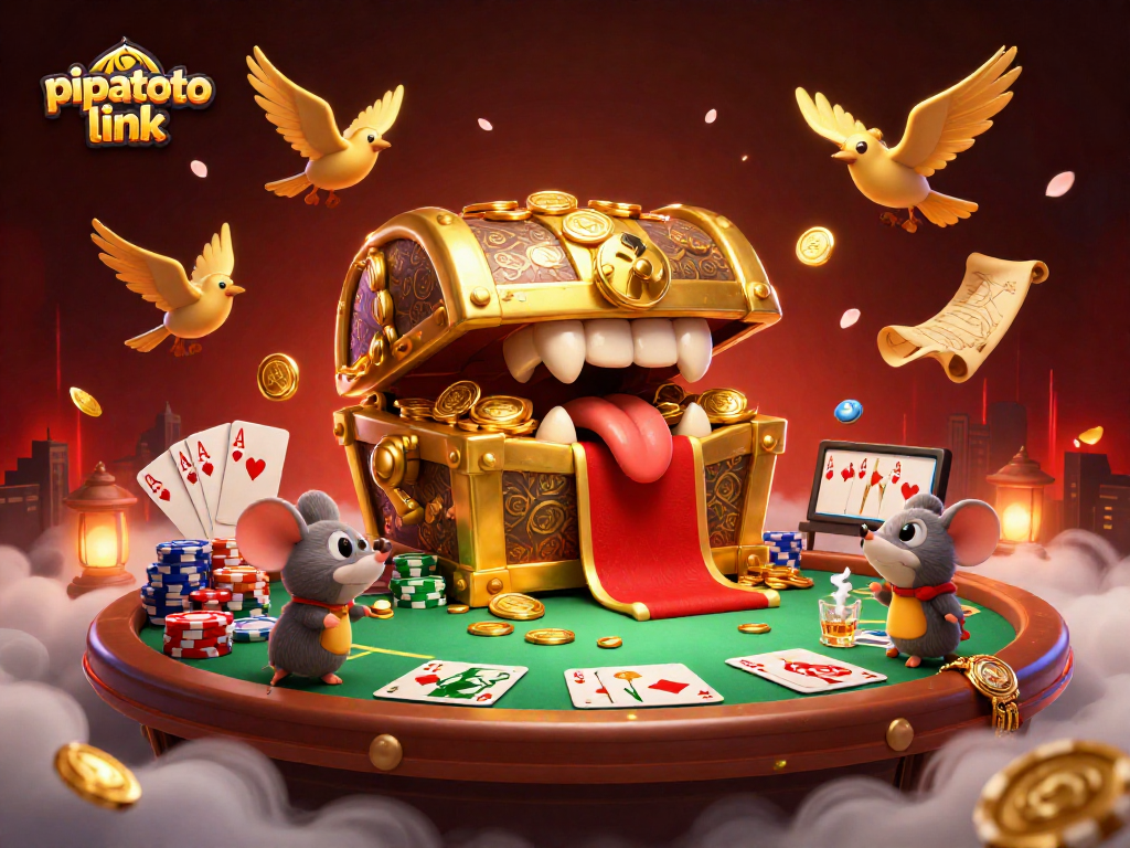 Play and win with pipatoto link, featuring a vibrant casino scene with adventurous characters and game elements.