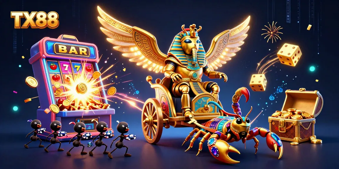 Engage with TX88 on an exciting online gaming adventure filled with vibrant casino elements.