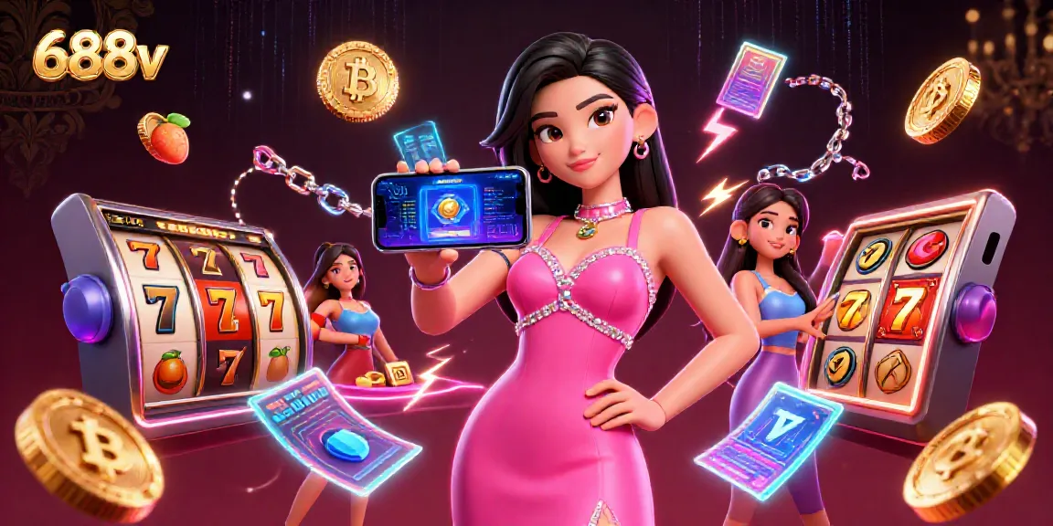 Engage in thrilling gameplay at 688v with a stunning illustration showcasing live casino excitement.