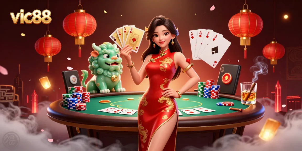 Experience the thrill of vic88 with vibrant casino elements and captivating characters.