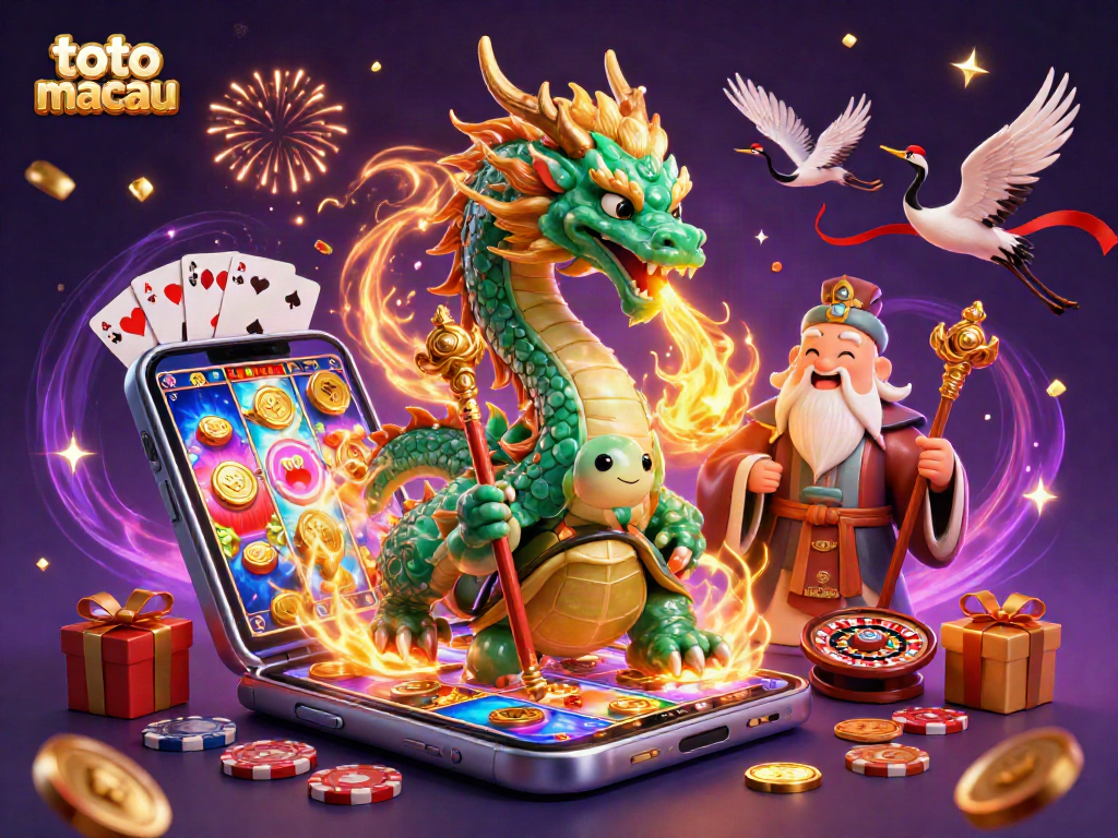 Menangkan toto macau sambil menikmati keberuntungan bersama naga hijau dan kura-kura bijak.