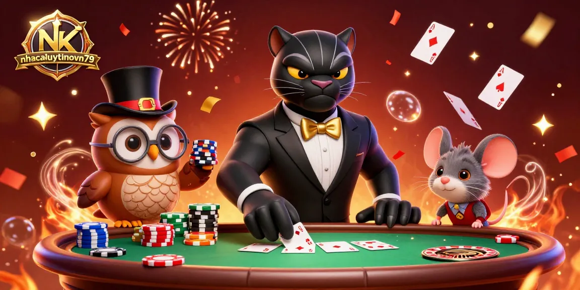 Experience exhilarating poker action with nhacaiuytinovn79 in a vibrant 3D scene.