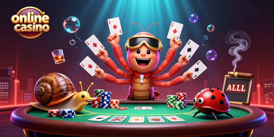 Experience the excitement of an online casino with vibrant characters and dynamic gaming elements.
