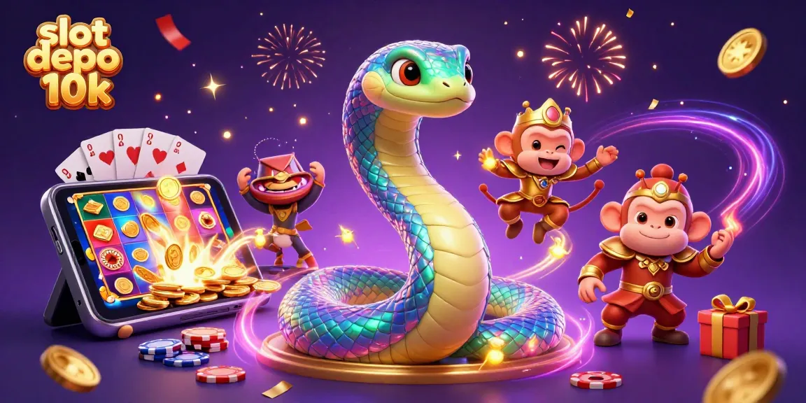 Win big with slot depo 10k featuring a colorful scene of animated characters celebrating.