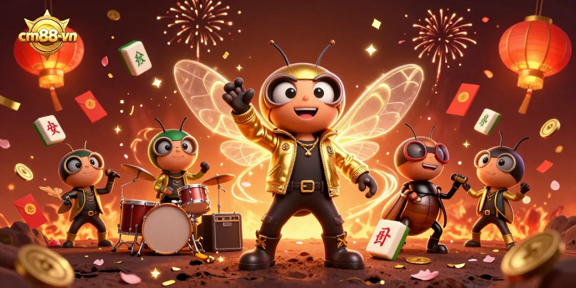 Experience thrilling action in cm88-vn casino as vibrant characters celebrate amidst sparkling decorations and games.
