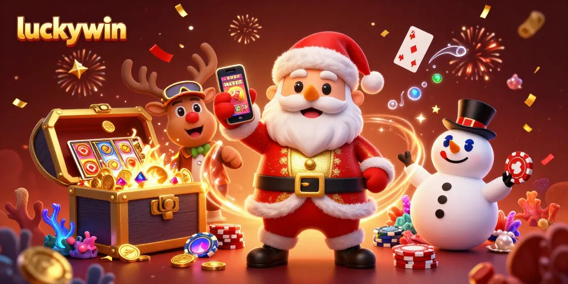 Play jackpot slots with luckywin's festive characters and dazzling casino elements.