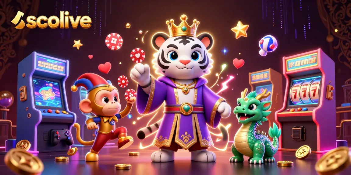 Socolive immerses you in vibrant casino energy featuring a playful jester monkey and majestic tiger.