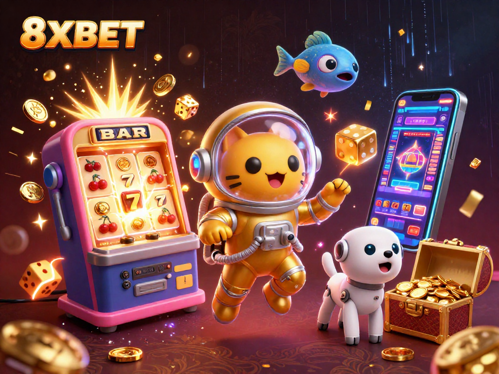 Experience dynamic gambling with 8XBET, featuring exciting games and vibrant casino elements.