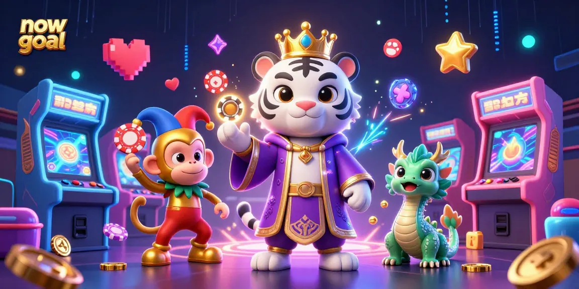 Engage in thrilling gameplay with Now Goal, featuring a vibrant tiger and monkey in a casino setting.