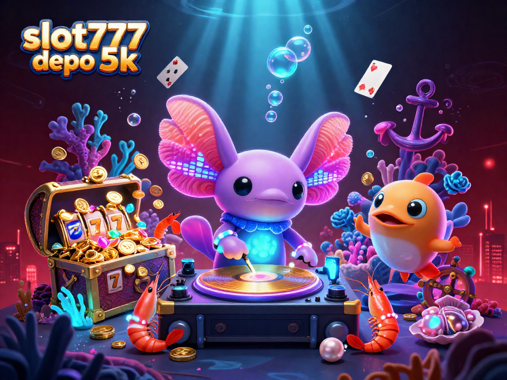 Experience fun with slot777 depo 5k as the DJ and sea creatures celebrate underwater riches.