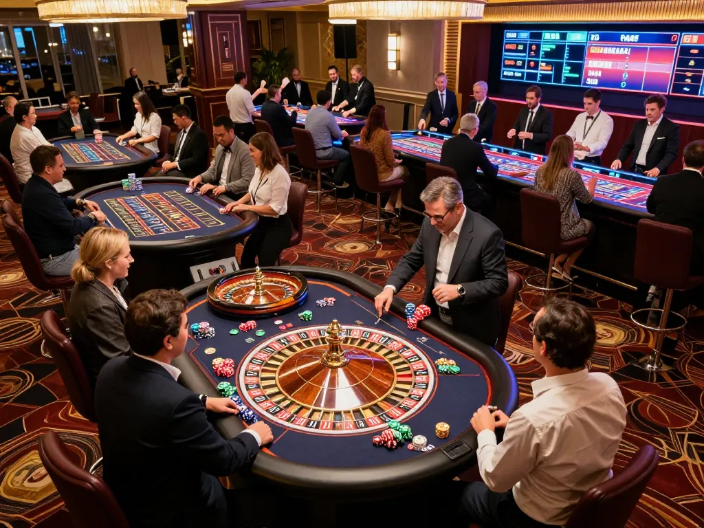 Players engaging in exciting games at 789bet casino, showcasing vibrant roulette table action