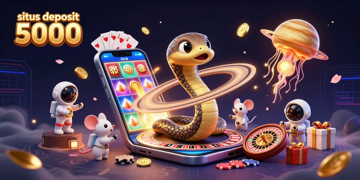 Engaging scene showcasing situs deposit 5000 with animated casino elements and vibrant characters