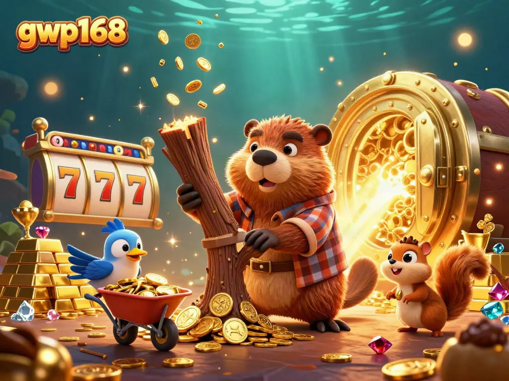 Slot jackpot gwp168 dengan karakter lucu mengumpulkan koin emas di dalam hutan