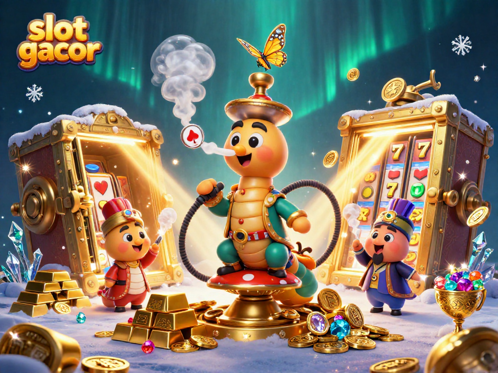Experience slot gacor excitement with a vibrant 3D casino scene and captivating characters.