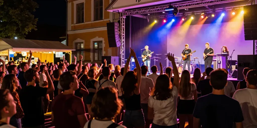 Vibrant concert scene in Vilnius showcasing live music from www.kurpramogauti.lt