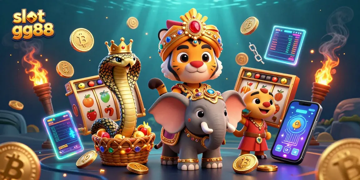 Play exciting slot gg88 games with a vibrant 3D scene featuring a maharaja tiger and elephant.