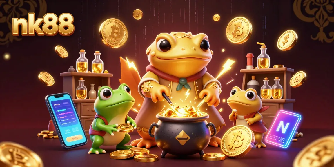 Experience the winning thrill at nk88 with this vibrant, engaging 3D casino illustration.