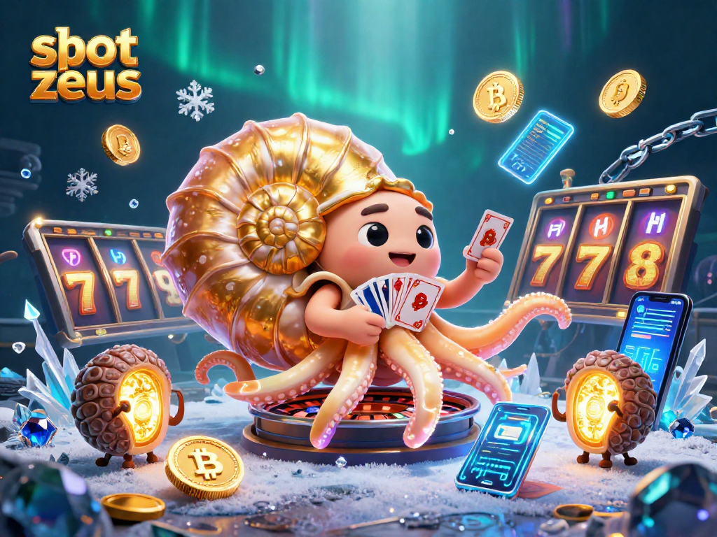 Experience thrilling wins at slot zeus with a vivid illustration of casino elements and glowing treasures!