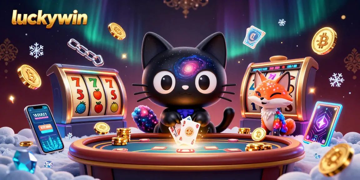 Win big at luckywin with an exciting cosmic casino adventure featuring a black hole cat!