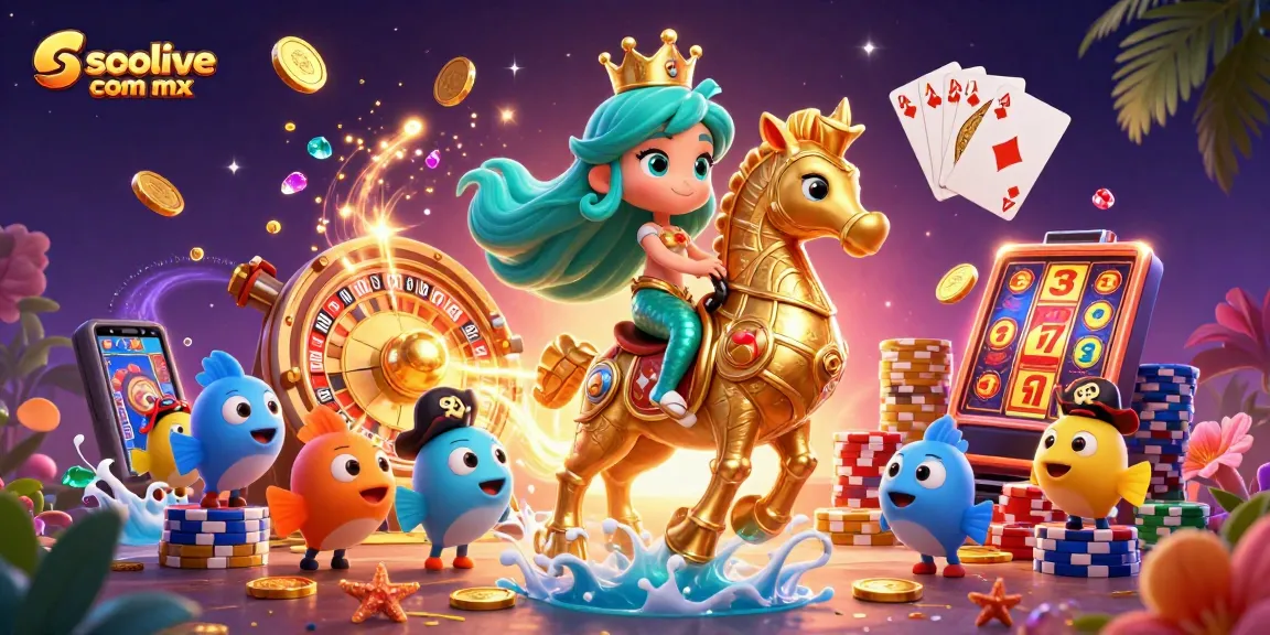 Experience thrilling gambling adventures at socolive com mx with vibrant mermaid princess and colorful elements.