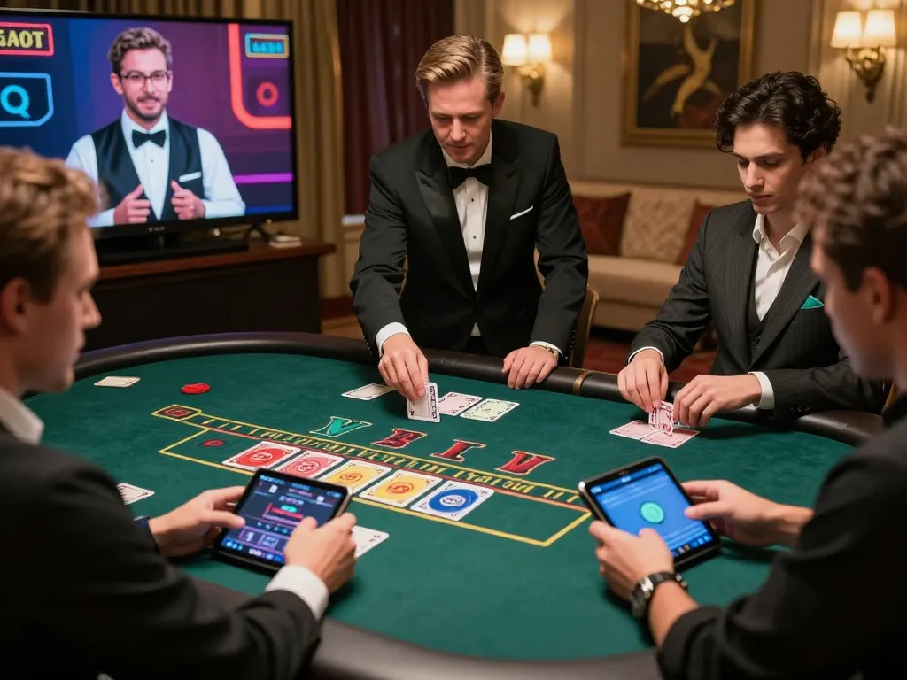 Trò chơi năng động tại bàn baccarat dealer trực tiếp của Hitclub, làm nổi bật sự phấn khích trong cược chiến lược.
