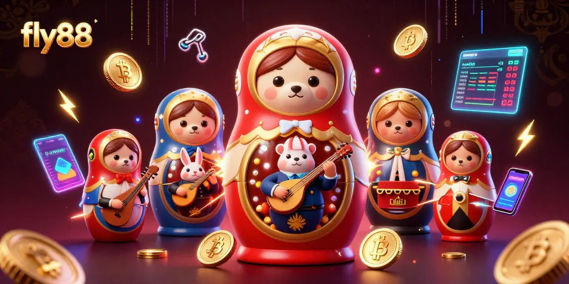 Experience excitement at fly88 with vibrant casino characters and cryptocurrency elements.