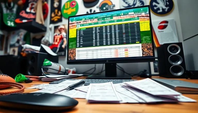 Engaging scene of online Betting setup showcasing a dynamic sports betting interface.