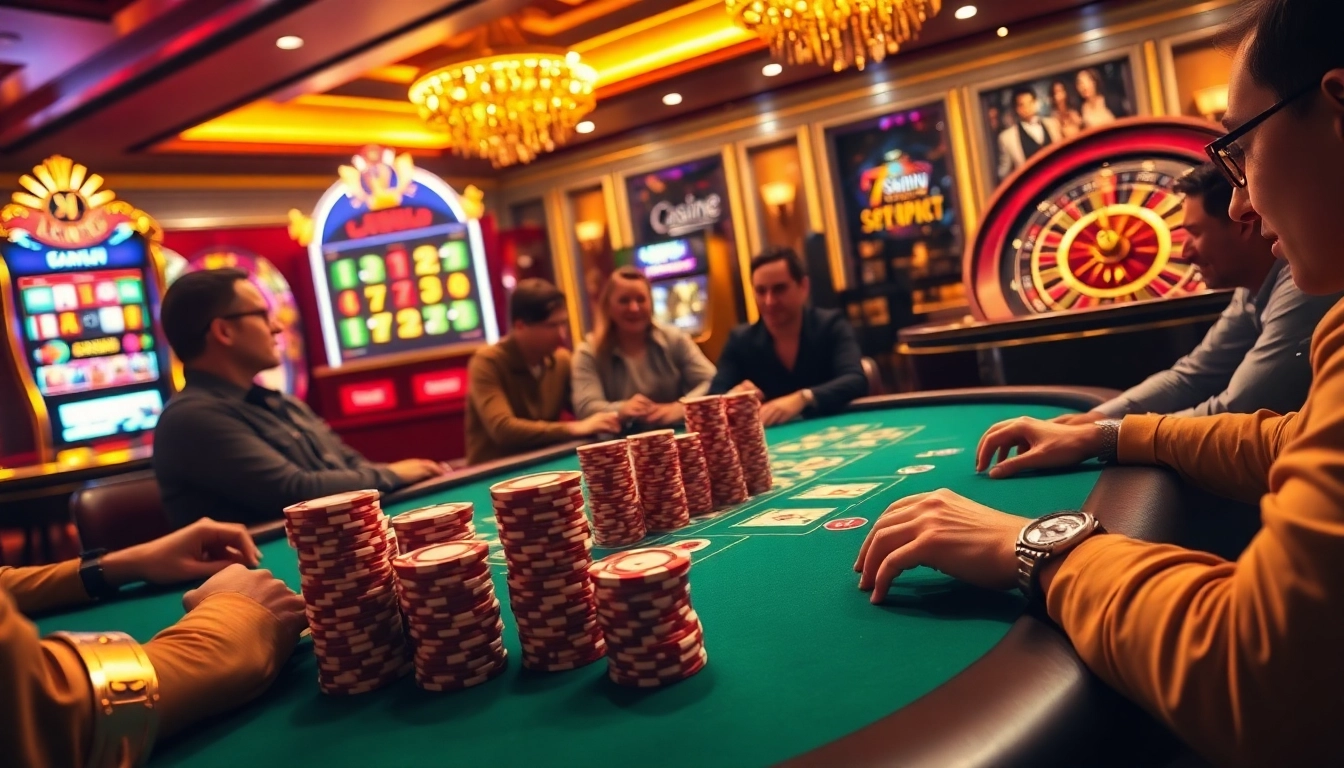 Excitement at 789win.associates as players strategize at a luxury poker table.