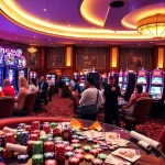 Players enjoying their time at KTP JITU slot machines in a luxurious casino setting, showcasing excitement.
