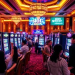 Players enjoying the excitement of slot gacor nekatwin at a luxurious casino atmosphere.
